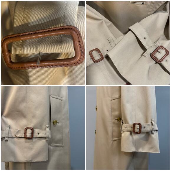 Vintage Burberry Beige, Tan Trench Coat, Removable Wool Liner, Size 42 Long - Picture 14 of 16